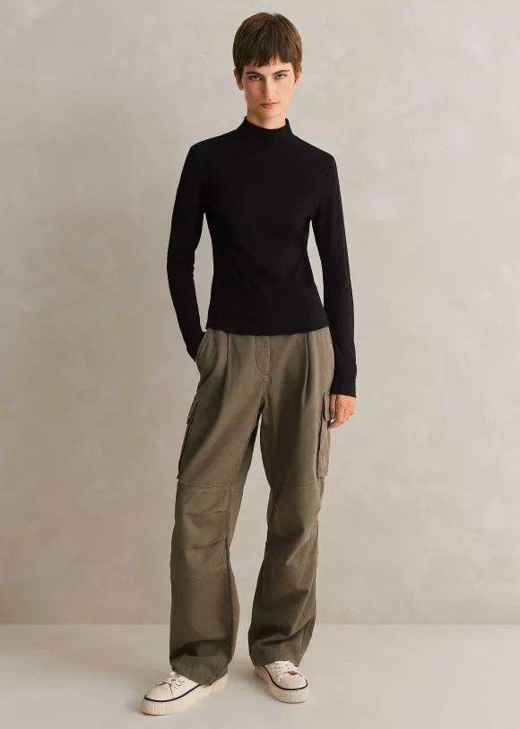 Wool Jersey Roll Neck Top
