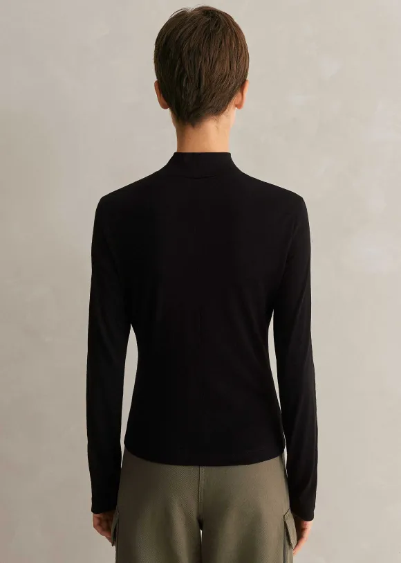 Wool Jersey Roll Neck Top