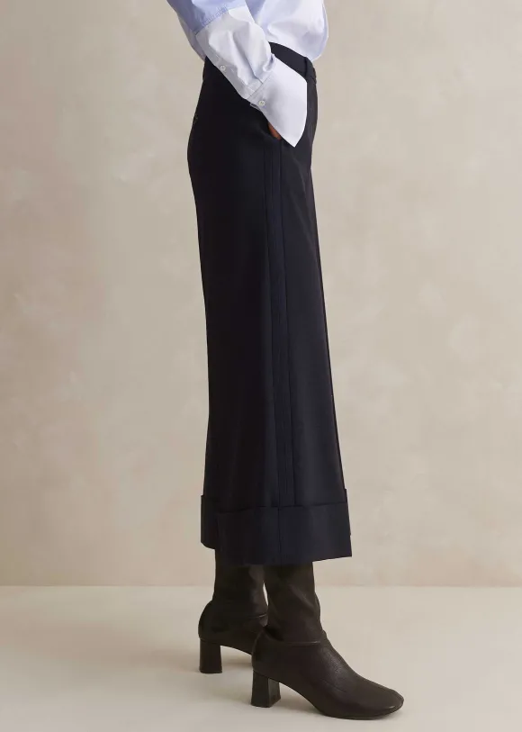 Wool-Blend Exaggerated Crop Trouser