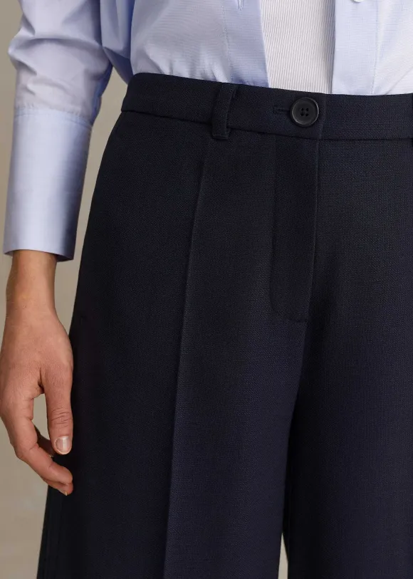 Wool-Blend Exaggerated Crop Trouser