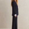 Wool-Blend Exaggerated Flare Trouser Suit