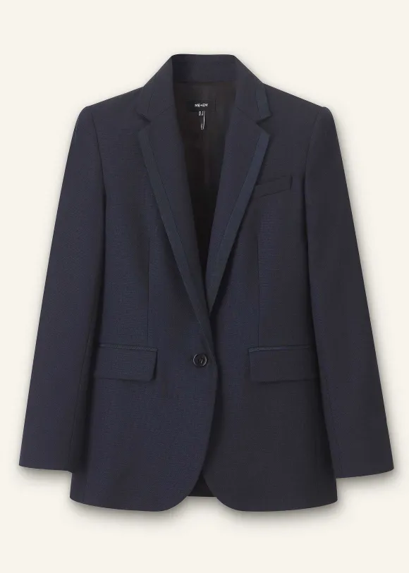 Wool-Blend Sharp Longline Blazer